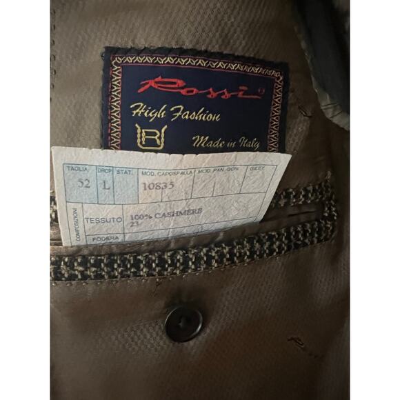 Ermenegildo Zegna Rossi High Fashion 100% Cashmere Tweed Suit Coat Jacket US 42L - Picture 4 of 8